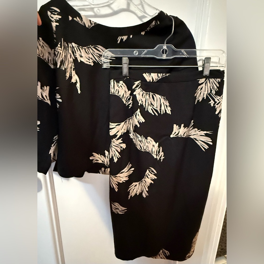 Tracy Reese Black and Cream Print Ensemble size 2 / XS